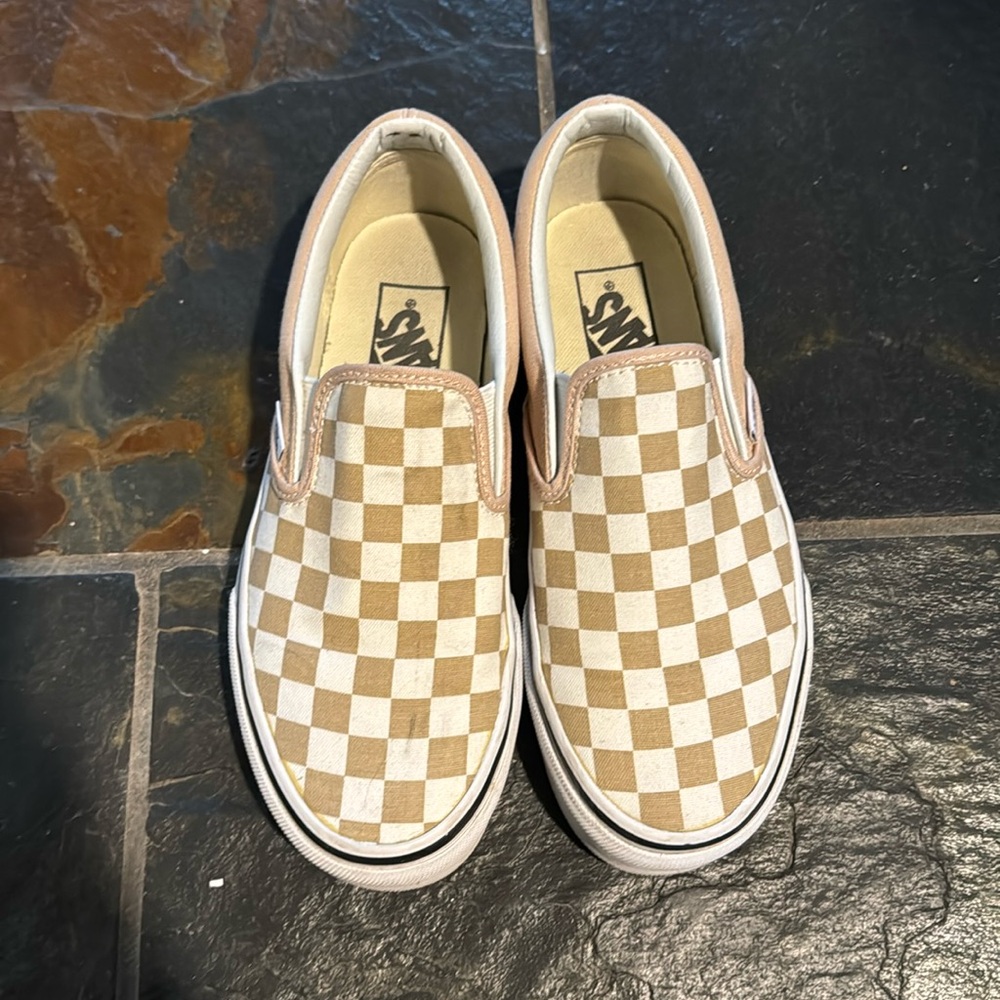Tan Checkered Vans